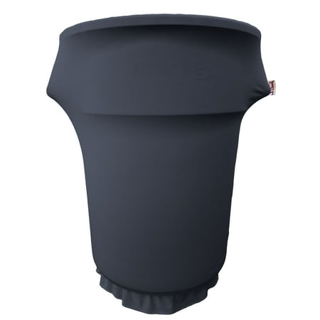 

LA Linen Spandex Cover fitted for 55 Gallon Trash can on wheels Navy