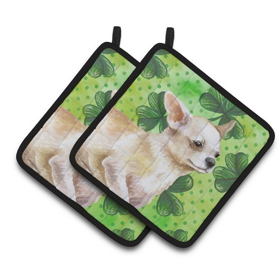 Caroline's Treasures Chihuahua Leg up St Patrick's Pair of Pot Holders