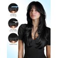 thumbnail image 6 of Long Straight Layered Wigs with Bangs Black Wigs for Women 4x2 Realistic  Scalp Put  and Go Glueless Wigs Synthetic Wig Heat Resistant Fiber Daily Use ( Black, 26Inch), 6 of 6