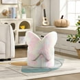 thumbnail image 4 of Guyou Cute Kids Storage Stool, Upholstered Kids Reading Chair with Butterfly Shaped Back, Faux Fur Toddler Chair with Storage for Playroom Kindergarten Bedroom, Colorful Pink, 4 of 6