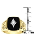 thumbnail image 3 of Mens 14k Natural Black Onyx and 0.1 Ctw Diamond Ring For Him (Yellow Gold Size 6.5), 3 of 3