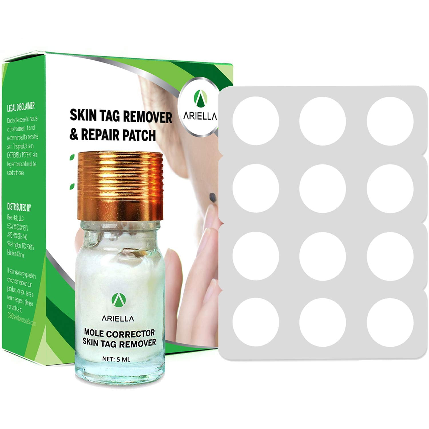 Ariella Mole and Skin Tag Remover and Repair Patch Set, Remove Moles