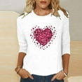 thumbnail image 2 of Valentines Shirts for Womens Funny Love Heart Tops 3/4 Sleeve Summer Casual Crew Neck Plus Size Clothes, 2 of 4