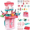thumbnail image 1 of Bamboohart ABS Kids Kitchen Accessories Playset  Pink (32 Pieces), 1 of 7