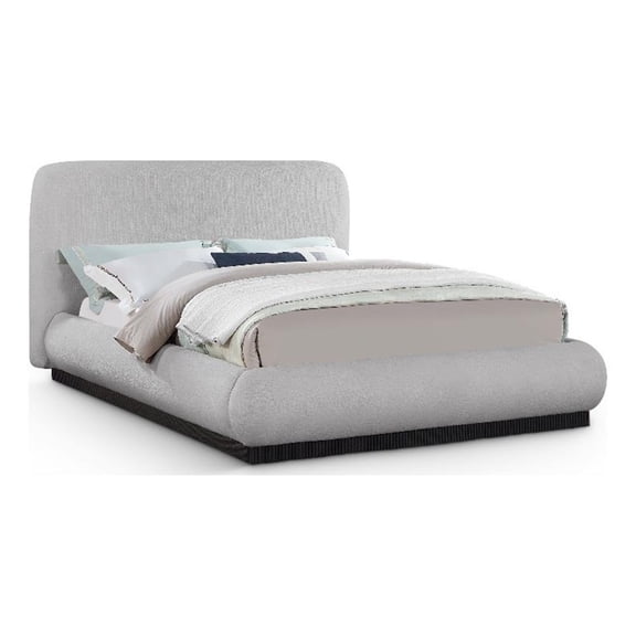 Meridian Furniture Rigby Grey Linen Textured Fabric King Bed