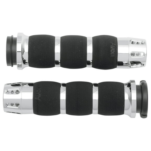 Avon Gatlin Air Cushioned Chrome Grips Throttle by Wire (AIR-90-FLY-GAT)