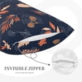 thumbnail image 5 of Naloa Autumn Leaves With Blue Pillowcase, Throw Pillowcase, Wrinkle-Free, Stain-Resistant with Hidden Zipper for Bedroom Sofa - 14"x20", 5 of 9