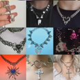 thumbnail image 2 of Y2K Spice Girl Millennium Spice Girl Rock Punk Hip Hop personalidad nicho collar de cadena de clavícula, 2 of 5