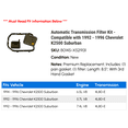 thumbnail image 2 of Automatic Transmission Filter Kit - Compatible with 1992 - 1996 Chevy K2500 Suburban 1993 1994 1995, 2 of 2