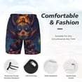 thumbnail image 3 of Logiee Dreamy Jester Under Stars Print Men's Swim Trunk,Quick Dry Board Shorts ,Men's Swim Trunks with Compression Liner, Bathing Suits with Pockets-X-Large, 3 of 6