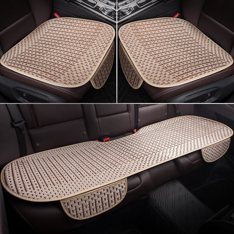 PU Leather+Ice Silk Car Front Single Seat Cover Cushion Mat Protector USA Stock
