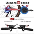 thumbnail image 2 of Mountain Bike 27 Inch Wheels with 21-Speed, Trail Commuter City Mountain Bike with Disc Brakes and Thumb Shifter, Aluminium Frame Bicycles with Front Fork Suspension, for Men Women, 2 of 7