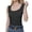 Black, variant on Wide Shoulder Tank Tops for Women Undershirt with Auxiliary Thread Sleeveless Top XL