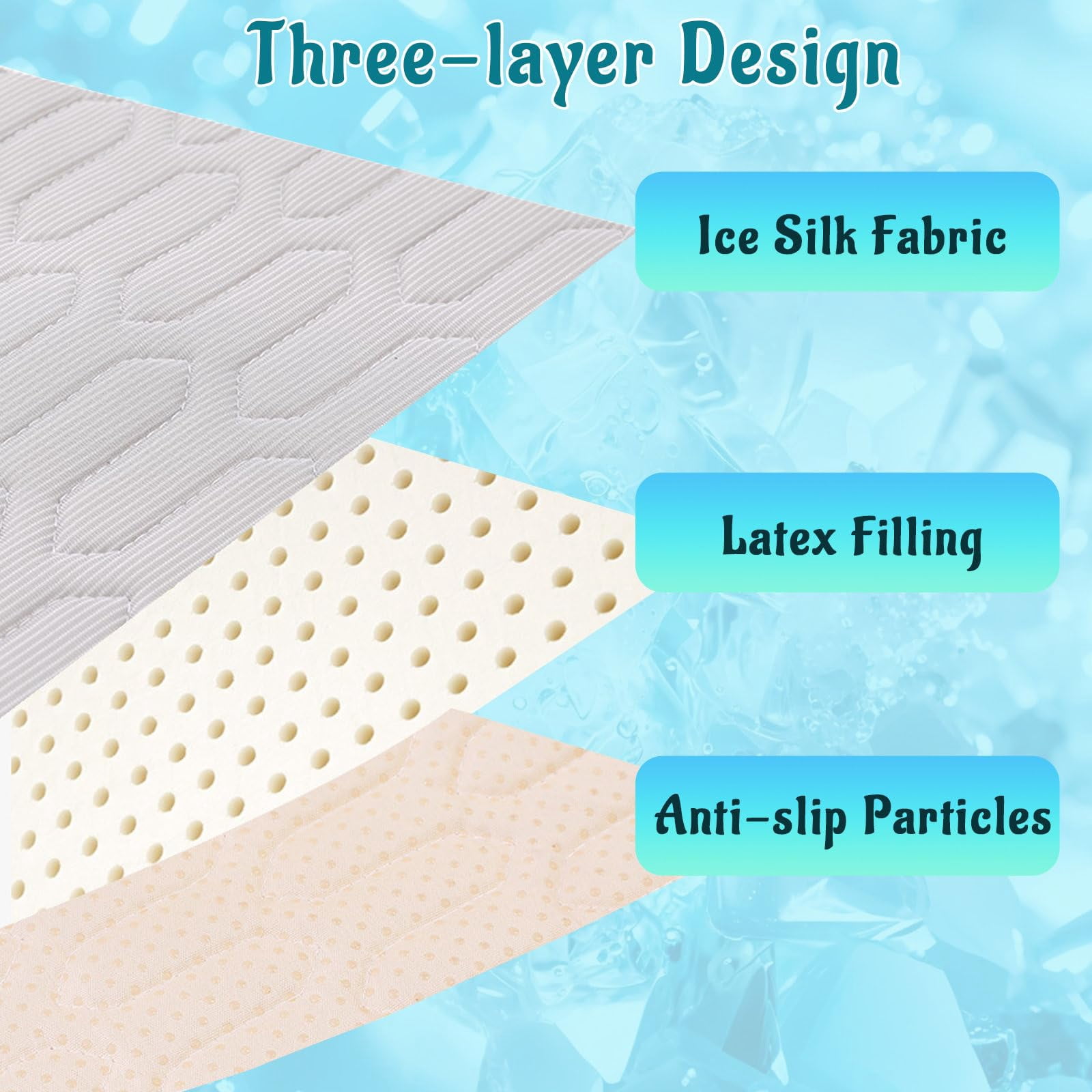 LanolaCordless Cat Window Perch, Cats Dogs Hammock Cooling Mat, Summer Ice Silk Pad for Animal, Washable Chew-Proof Sleeping Mat