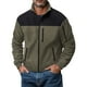 thumbnail image 2 of pstuiky camisas de manga larga para hombre, Camisa de manga larga con cuello alto, botones y bolsillos laterales para hombre Tops de hombre l, 2 of 8