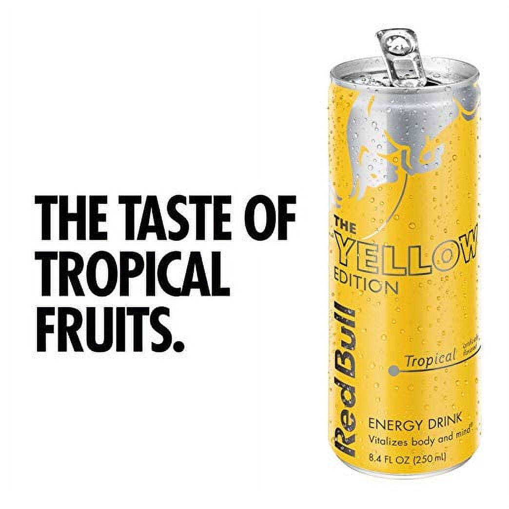 (24 Cans) Red Bull Energy Drink, Tropical, 8.4 Fl Oz, Yellow Edition (2 Packs of 12)
