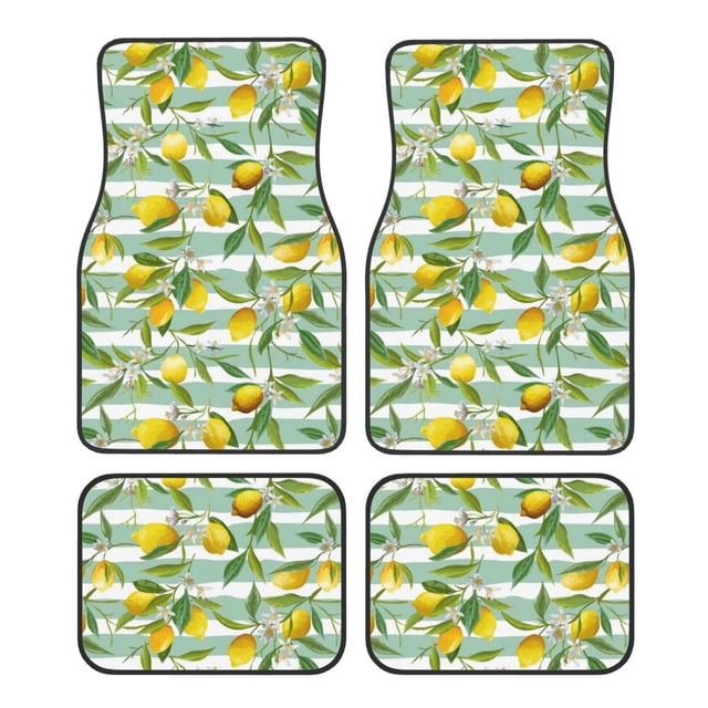 Disketp Lemon for Crystal Velvet Car Mats Four-Piece Set,All-Season Automotive Protection, Vehicles, Cars, Trucks, and SUVs,Anti-Slip Design