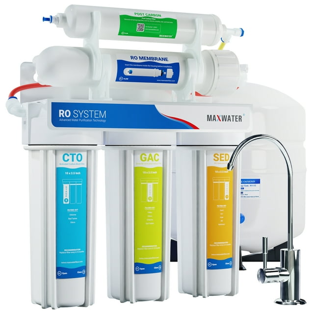 Max Water 5-Stage Home Drinking Reverse Osmosis System 50 GPD