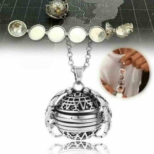 Expanding 5 Photo Locket Necklace Magic Ball Angel Wing Pendant