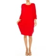 thumbnail image 3 of Women's Casual Loose Fit Long Sleeves Dolman Style Solid Midi Dress, 3 of 7