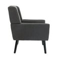 thumbnail image 4 of JAMPOOCA Modern Linen Upholstered Accent Chair, Sigle Side Sofa Chair with Solid Wood Legs, Living Room Chairs for Bedroom Office, Dark Gray, 4 of 9