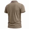 thumbnail image 3 of Golf Polo Shirts for Men Short Sleeve Contrast Collared Polo Shirts Button Casual Lightweigt Fashion Work Polo Sweatshirt Solid Color Tee Shirt,Brown L, 3 of 3