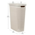 thumbnail image 4 of Mind Reader 40L Slim Laundry Hamper, Clothes Basket, Plastic, Adult 18.5”L x 10.75”W x 23.5”H, Ivory, 4 of 8