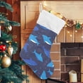 thumbnail image 4 of Coolnut Blue Swiming Shark Christmas Stockings, Personalized Large Christmas Stocking, Cute Snowflake Stockings 18" Xmas Stocking for Xmas Decorations Xmas Gifts, 2PCS, 4 of 7