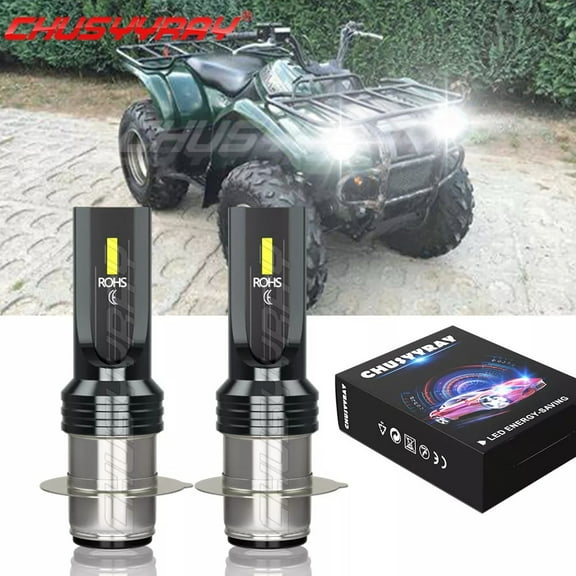 For Yamaha Kodiak 400 450 700 YFM400FA LED Headlight Bulbs 6000K Crystal White 2 Pack