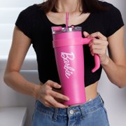 MINISO Barbie Collection 1600mL Steel Tumbler with Straw - Barbie - Themed Large - Capacity Drink Cup