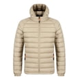 thumbnail image 2 of UVEASISHA Men's Lightweight Puffer Jackets Full Zip Stand Collar Hooded Winter Coats Slim Fit Casual Windpoof Insulated Jacket Warm Quilted Coat Khaki XXL, 2 of 4