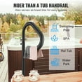 thumbnail image 6 of Hot Tub Safety Rail, Rotatable & Height-Adjustable (48-63"), Rust-Proof Aluminum, Slide-On Mount, 600LB Weight Capacity – Indoor/Outdoor Spa, 6 of 10