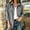 Gray, variant on Women's Lapel Ribbed Button Down Shacket, Roll Tab Long Sleeve Dual Chest Pocket Loose Fit Solid Overshirt Jacket for Fall Winter Daily