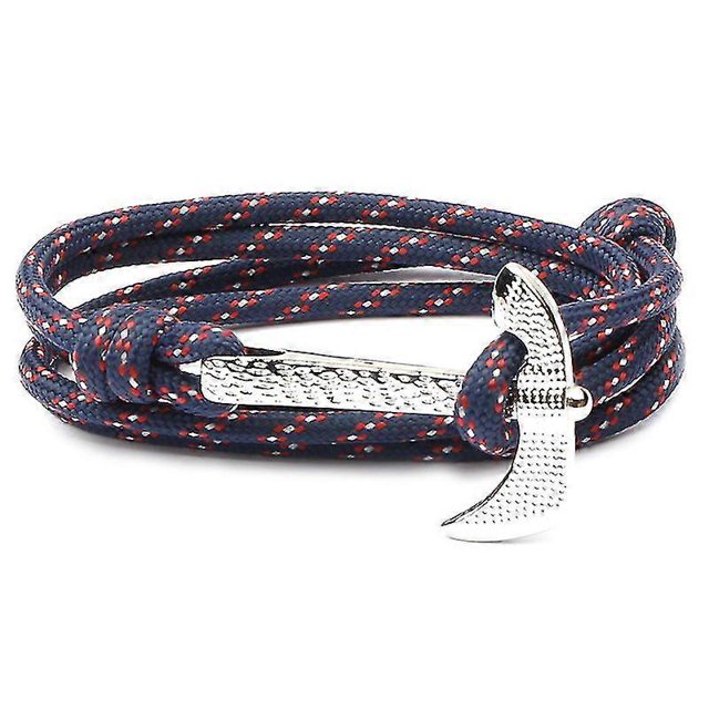 Nuevas pulseras de ancla de hacha de plata de moda para hombres, abalorios de cuerda de supervivencia 550 Ch,10