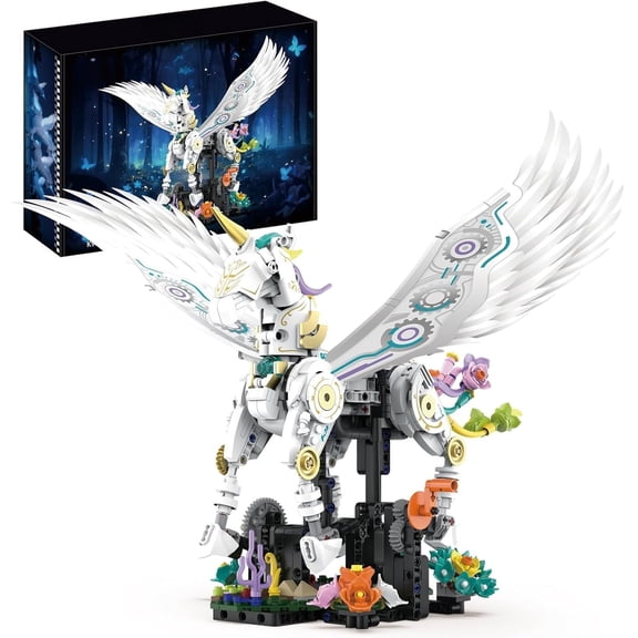 GZBricker Simulated Mechanical Unicorn Building Block Set Compatible with Lego Animal Magical Model Ornaments for Adult
