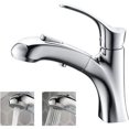 thumbnail image 1 of Grifo de baño con manguera trenzada silenciosa, construcción de latón, fácil de instalar, acabado cromado, rociador extensible para fregaderos de cocina de dos senos y para lavar el cabello, 1 of 5