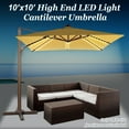 thumbnail image 3 of Sunny 10'x10' Deluxe Anti-wind Cantilever Sunbrella Roma Umbrella Heavy duty Offset Solar Umbrella, 3 of 11
