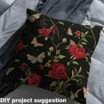 thumbnail image 2 of jejeloiu Rustic Flower Rose Fabric by the Yard 3 Yards,Vintage Bohemian Butterfly Sewing Fabric,Red Green Black Fabric for Sewing,Microfiber Bedroom Decor, 2 of 6