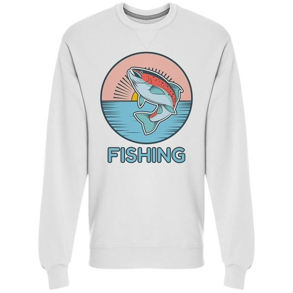 Grunge Trout Fishing Sweatshirt Men -Image by Shutterstock, Male x-Large