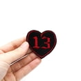 thumbnail image 2 of Small Gothic 13 Heart Embroidered Iron On Patch, 2 of 2