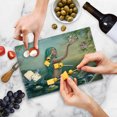 thumbnail image 5 of Mermaid Cutting Board, Aqua Color Hair Mermaid in Waterfront Touching Magnolia Flowers, Decorative Tempered Glass Cutting and Serving Board, Small Size, Sea Green Petrol Blue, by Ambesonne, 5 of 5