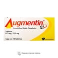 thumbnail image 1 of Augmentin Amoxicilina 875 mg, Ácido Clavulánico 125 mg 10 tabletas, 1 of 3