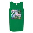 thumbnail image 2 of Unicorn Fanstasy Island Castle Animal Lover Male Graphic Tank Top, Kelly, Medium, 2 of 3