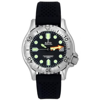 3H Italia DPS1AN 52mm Ocean Divers Steel Watch Black And Orange