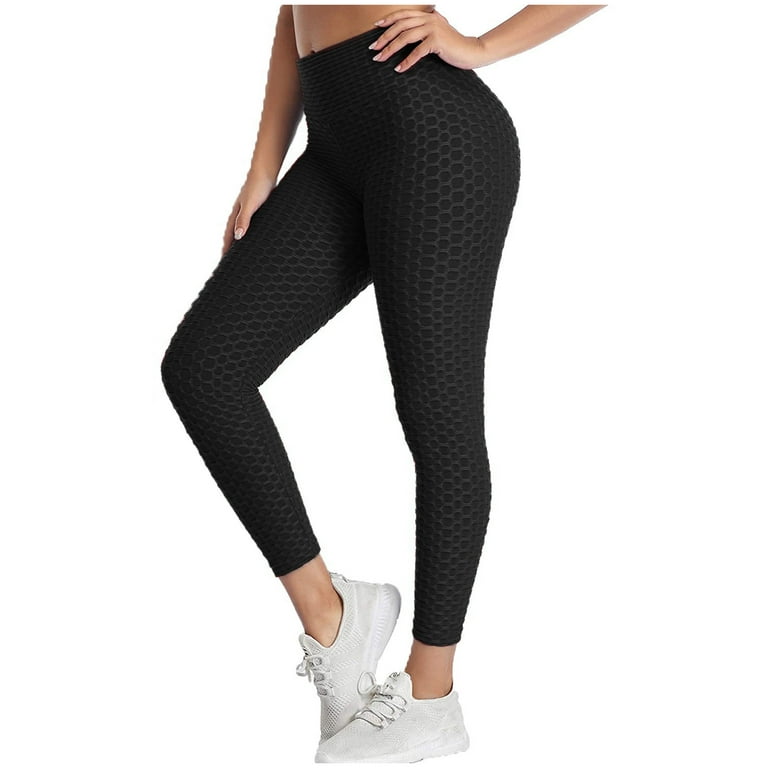 Kayannuo Yoga Pants with Pockets for Women Christmas Clearance Women's High  Waist Solid Color Tight Fitness Yoga Pants Nude Hidden Yoga Pants Black 