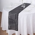 thumbnail image 2 of BalsaCircle 12x108" Black Sequined Geometric Design Tulle Table Runner Party Events Reception Decorations Supplies, 2 of 8
