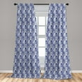 thumbnail image 5 of Ambesonne Antique Curtains, Traditional Vintage Mosaic, Pair of 28"x95", Blue Navy Blue White, 5 of 5