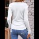 thumbnail image 5 of Camisas de Larga para Mujer, Cuello en V, Punto Acanalado, Corte Entallado, Suéter Ligero, Blusas Informales Elegantes de Otoño L, 5 of 8