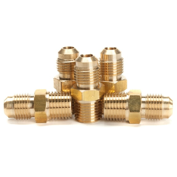 LTWFITTING Brass Flare 5/16" OD x 1/4" Male NPT Connector Tube Fitting (pack of 5)