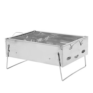 Grill de charbon portable, en acier inoxydable pliable pour barbecue extérieur BBQ Grill pour la cuisine en plein air de pique-nique